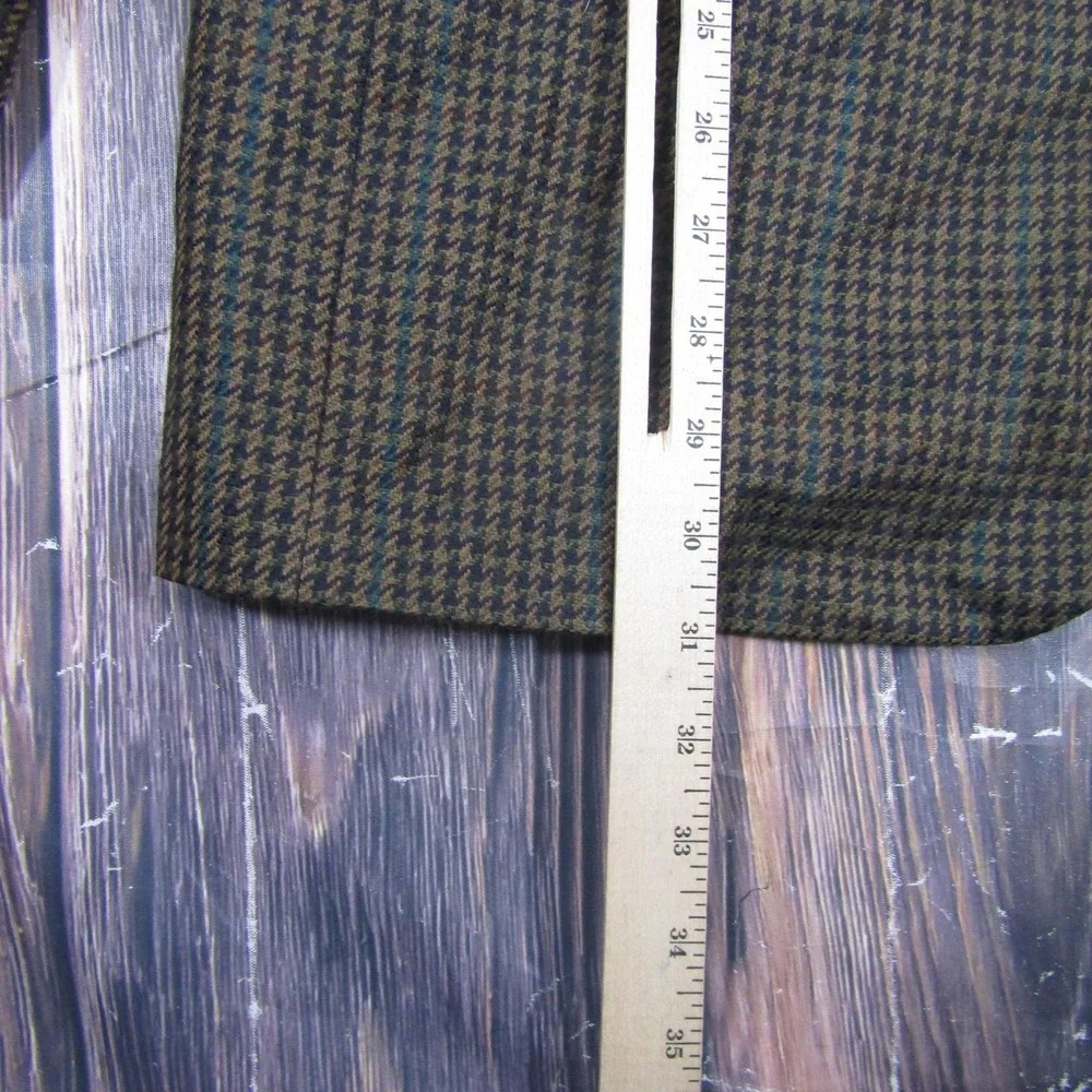 Oscar De La Renta Sport‎ Coat Mens L Brown Check Wool Tweed 2 Button Blazer